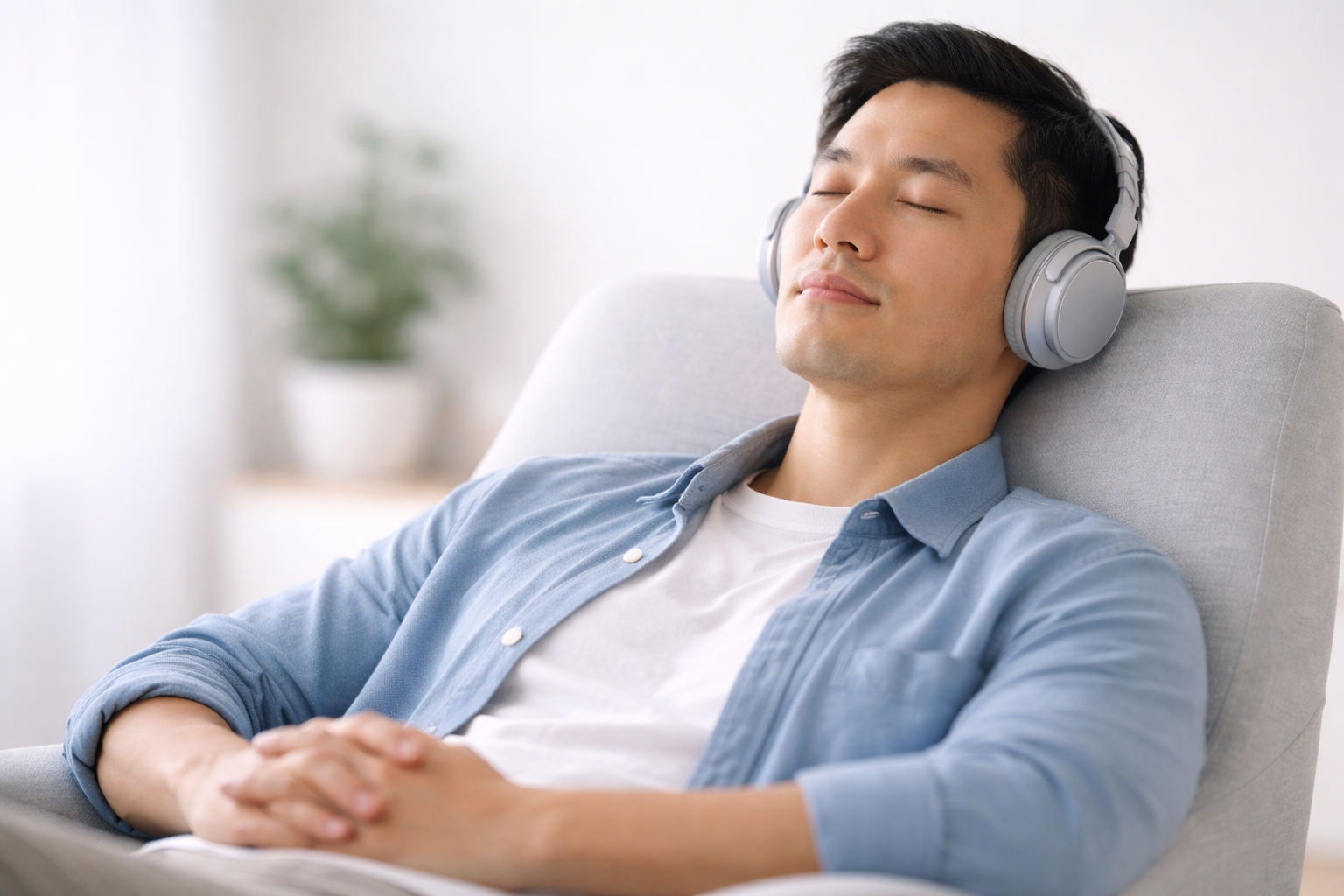Relaxing at home with clinical hypnosis audio